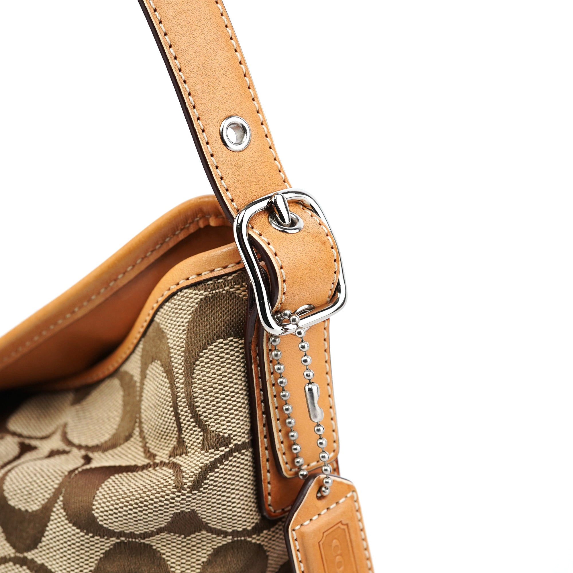 6845 Beige Signature C Hobo Shoulder Bag
