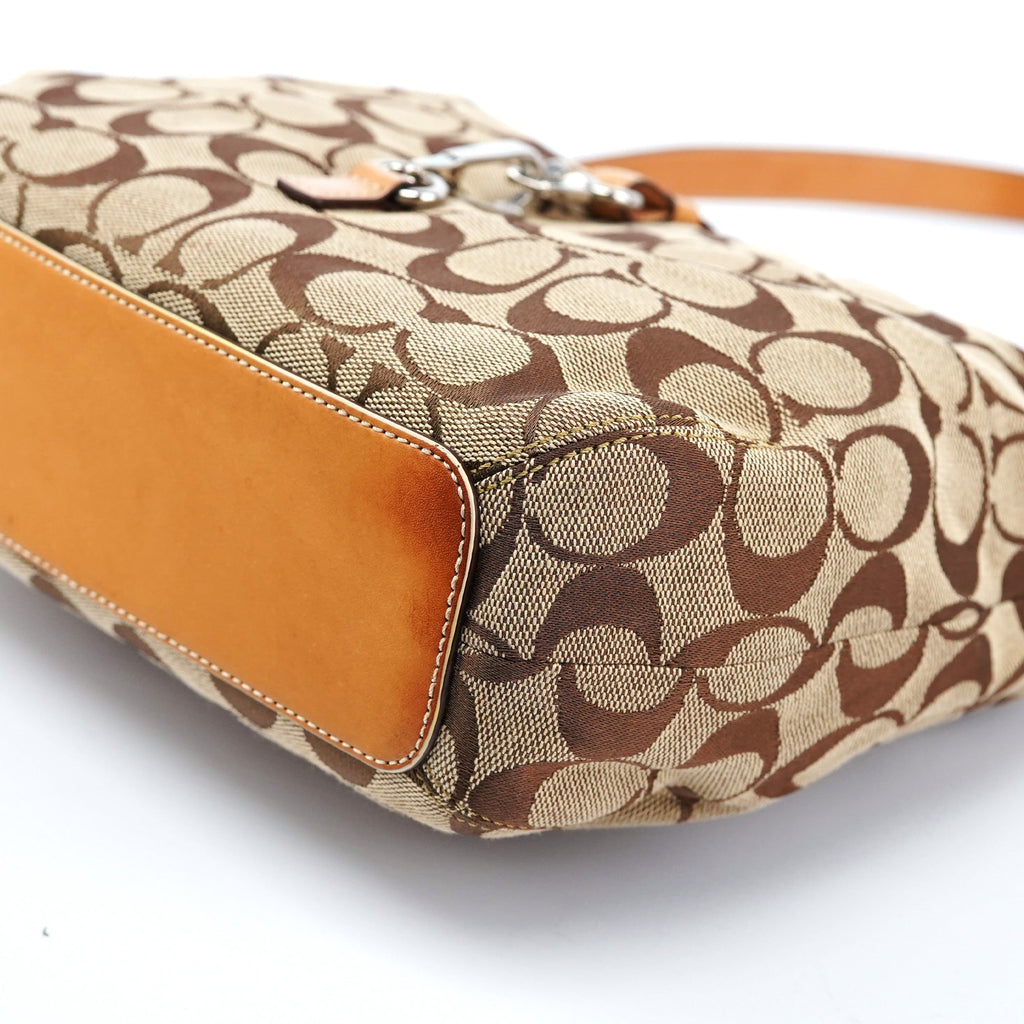 6845 Beige Signature C Hobo Shoulder Bag