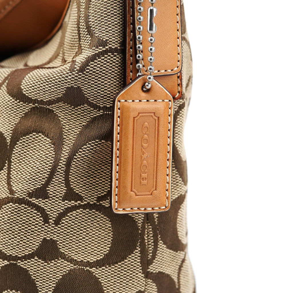 6845 Beige Signature C Hobo Shoulder Bag