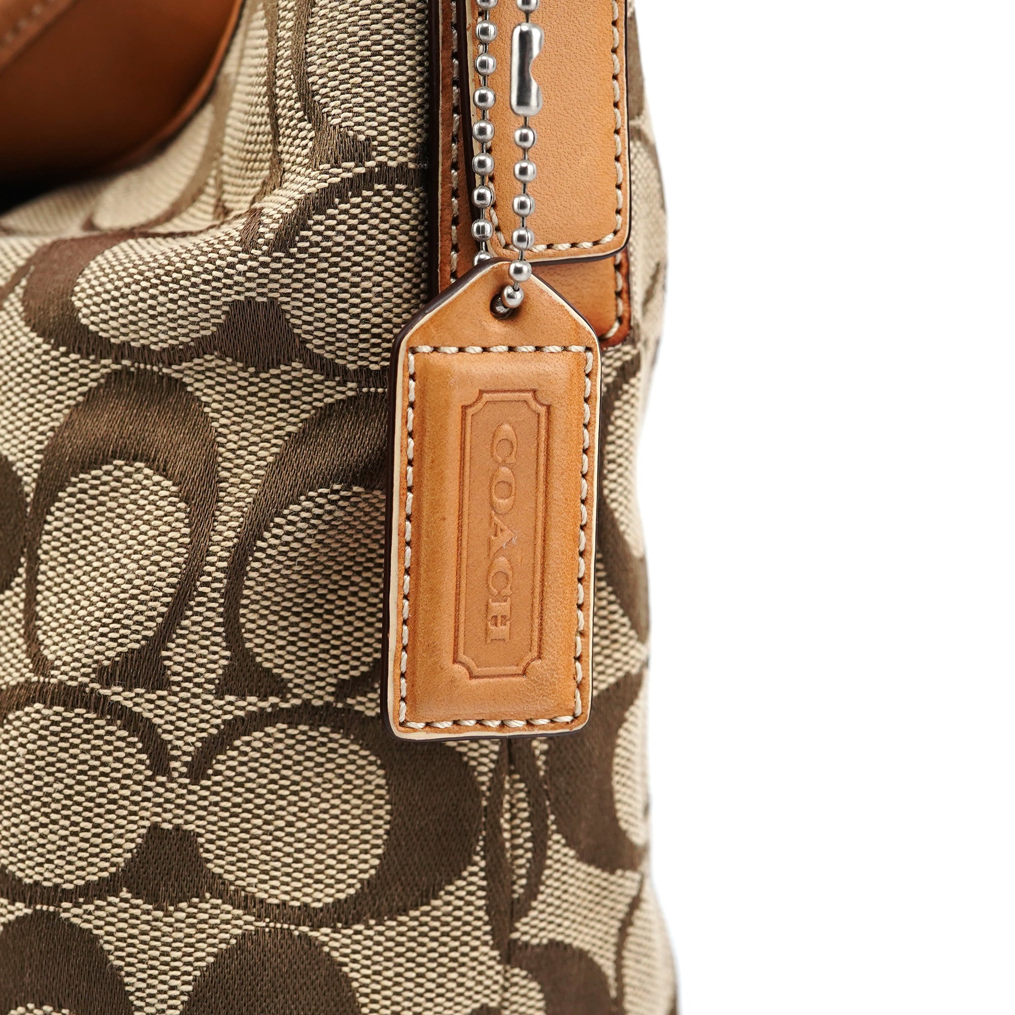 6845 Beige Signature C Hobo Shoulder Bag