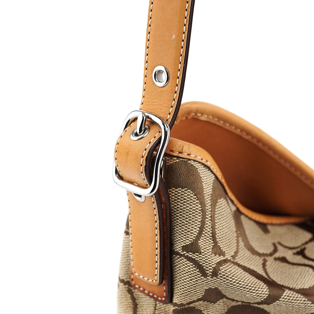6845 Beige Signature C Hobo Shoulder Bag