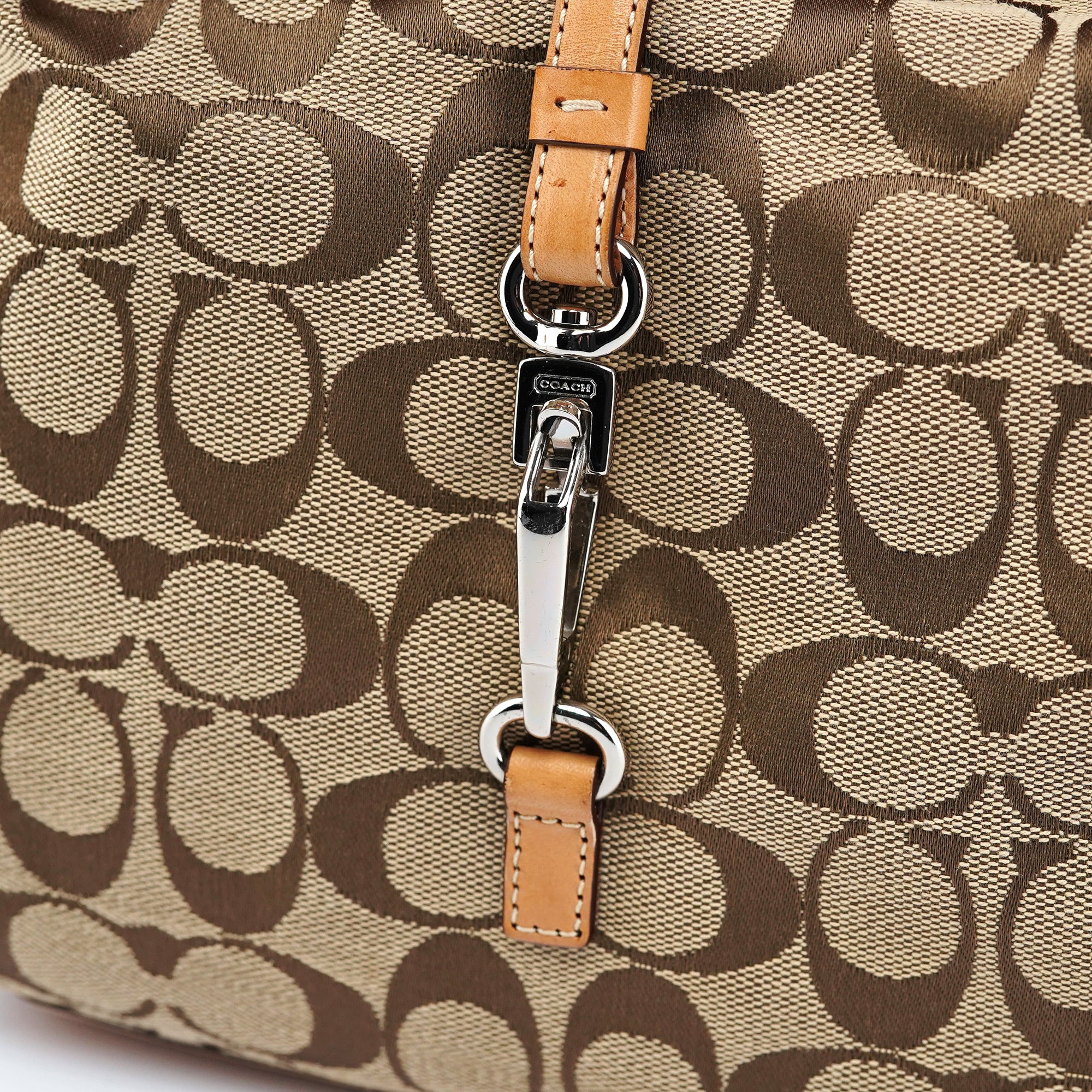 6845 Beige Signature C Hobo Shoulder Bag