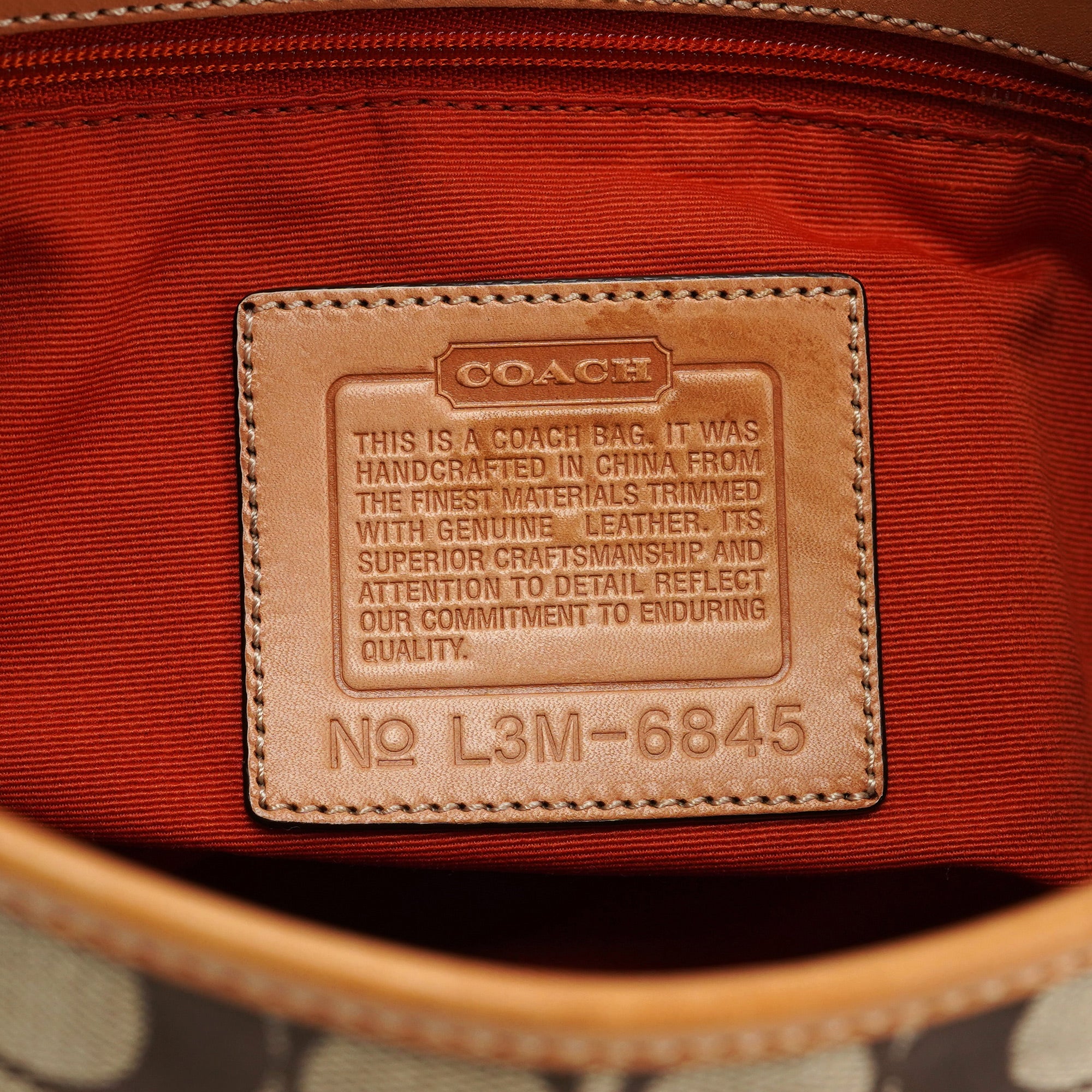 6845 Beige Signature C Hobo Shoulder Bag