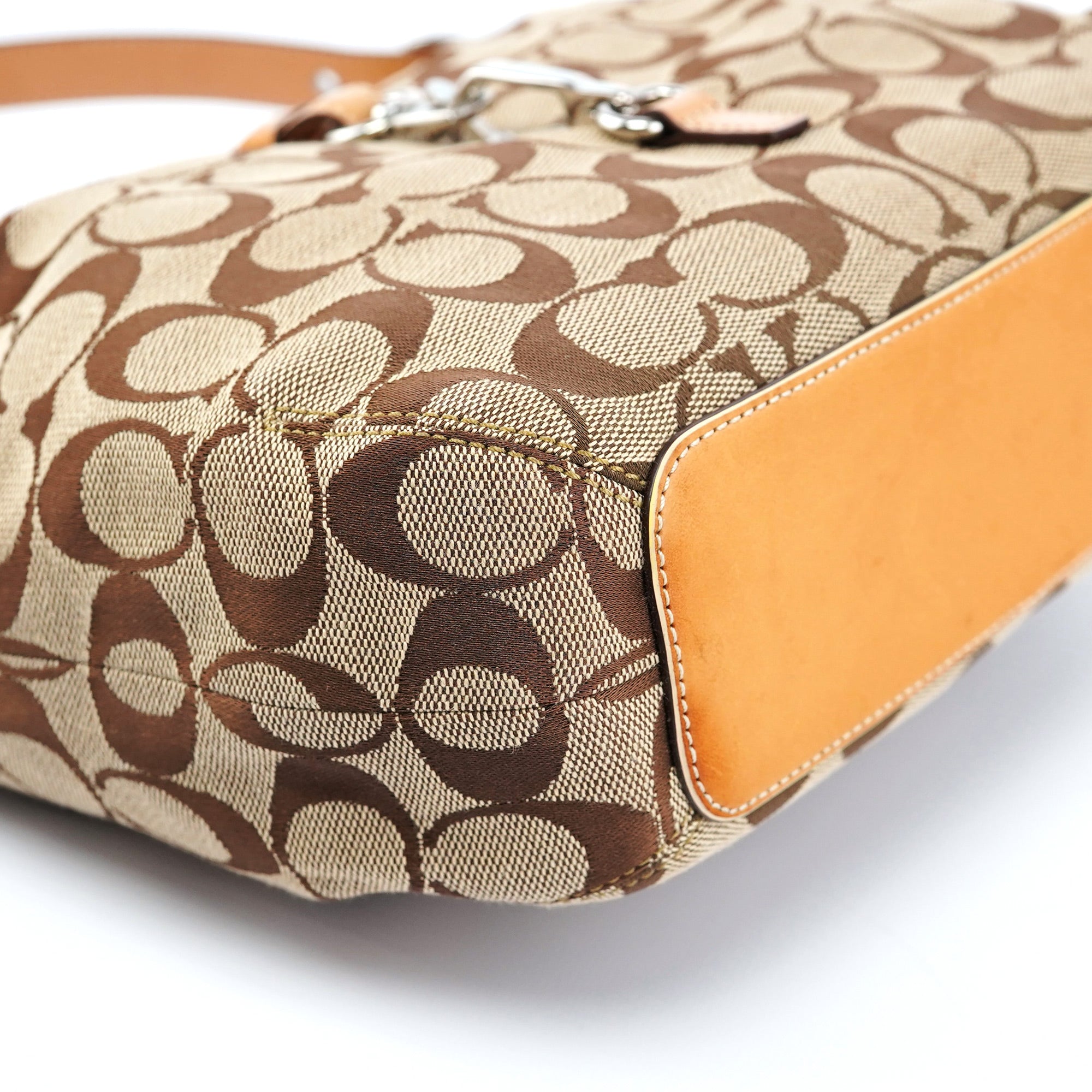 6845 Beige Signature C Hobo Shoulder Bag
