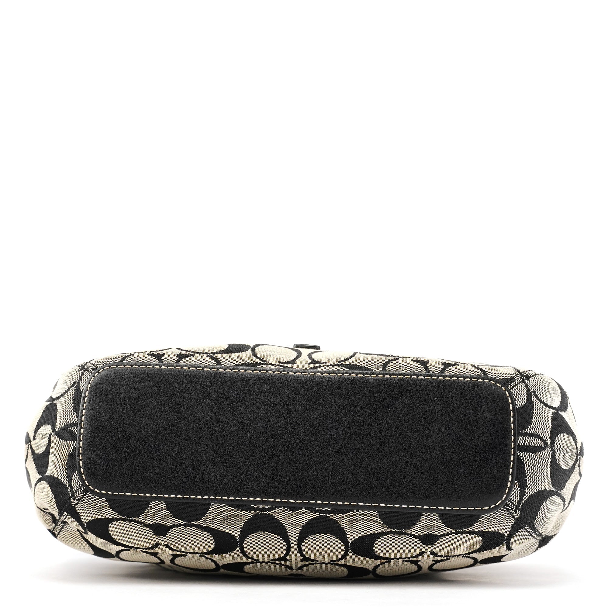 6845 Grey Black Signature Soft Clip Shoulder Bag