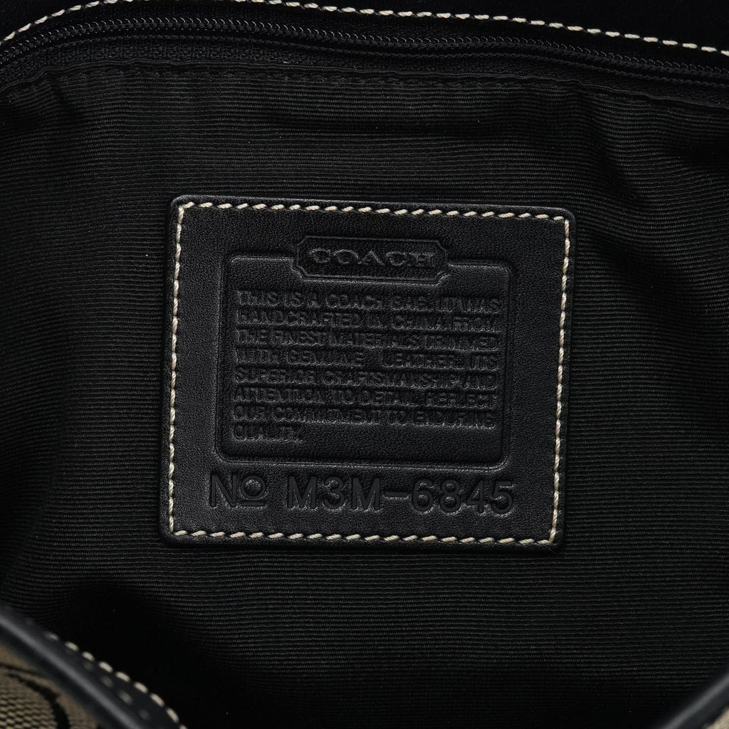 6845 Grey Black Signature Soft Clip Shoulder Bag