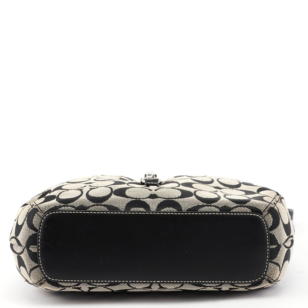 6845 Grey Signature C Clasp Hobo Shoulder Bag