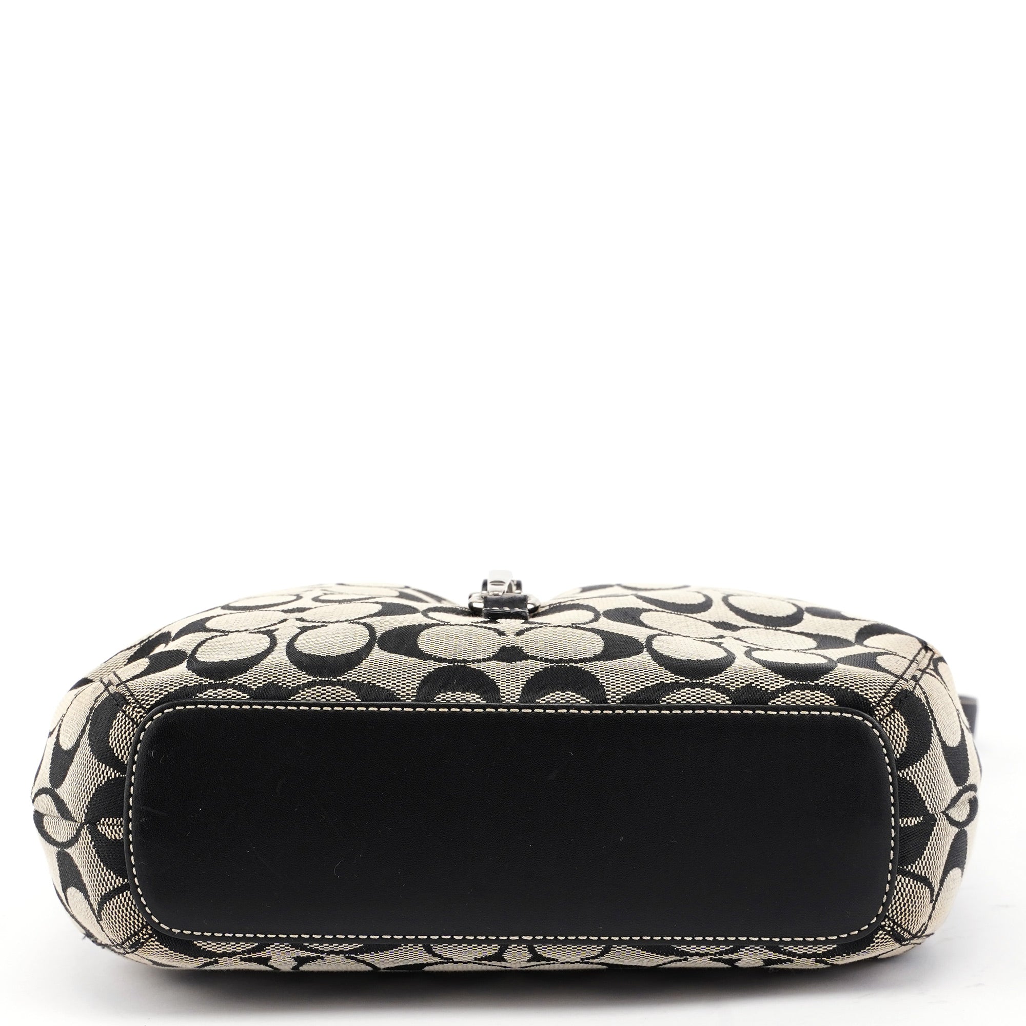 6845 Grey Signature C Clasp Hobo Shoulder Bag