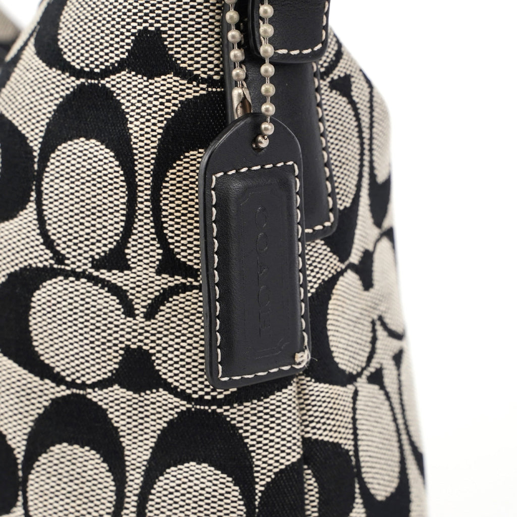 6845 Grey Signature C Clasp Hobo Shoulder Bag