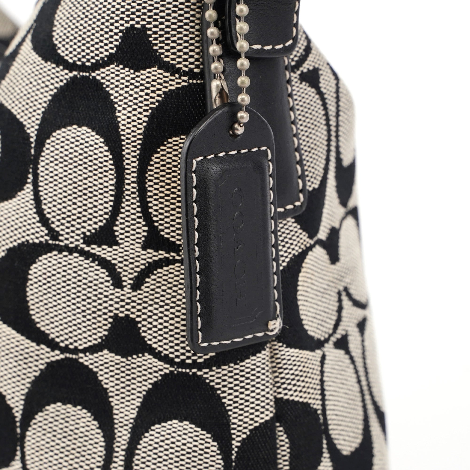 6845 Grey Signature C Clasp Hobo Shoulder Bag