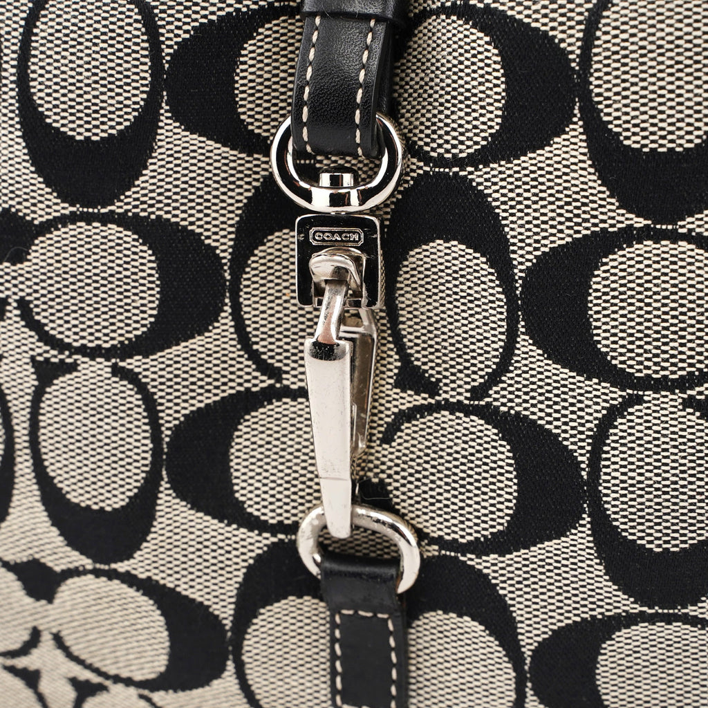 6845 Grey Signature C Clasp Hobo Shoulder Bag