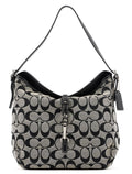 6845 Grey Signature C Clasp Hobo Shoulder Bag