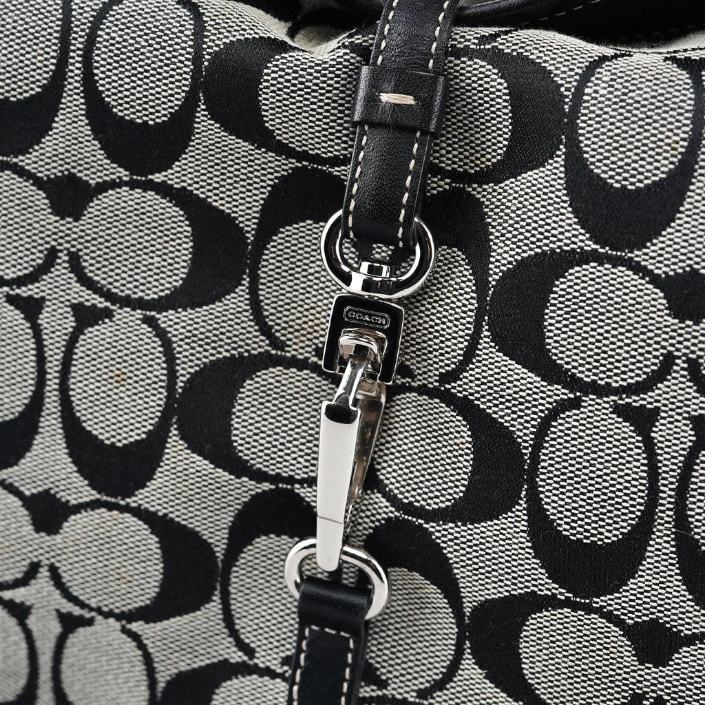 6845 Grey Signature C Clasp Hobo Shoulder Bag