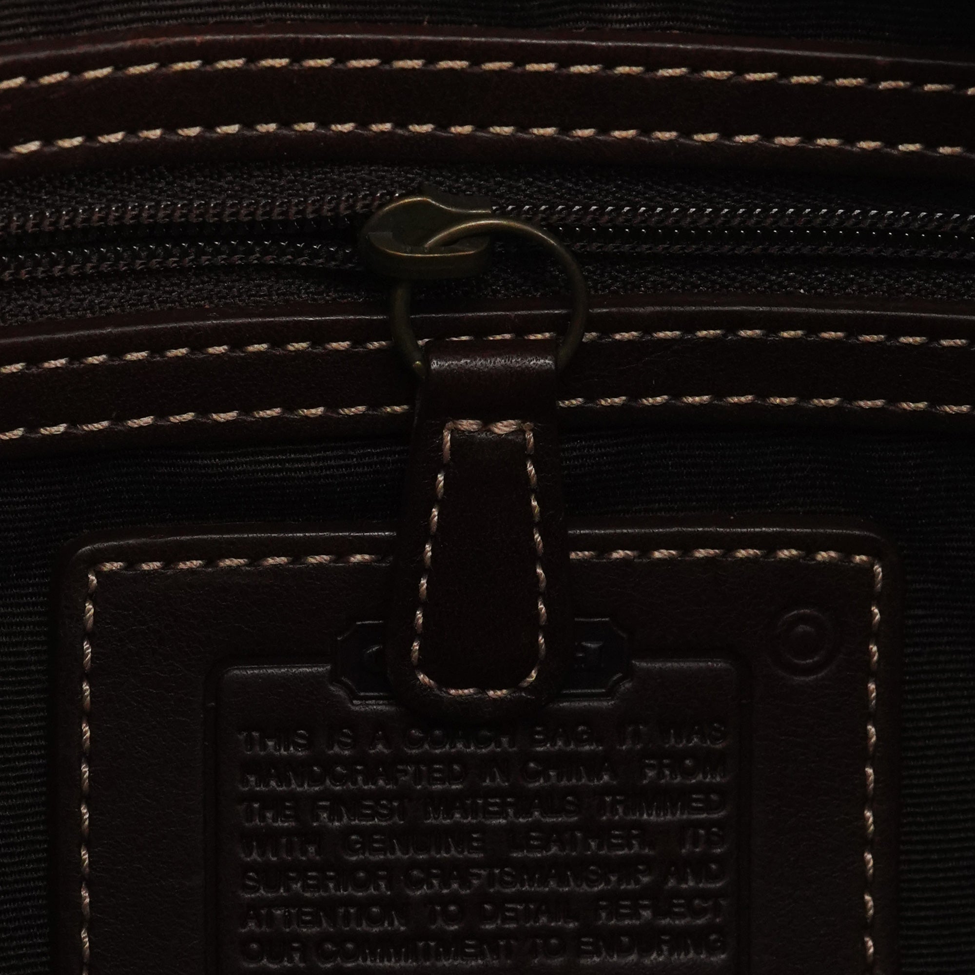 7057 Beige Brown Signature Soho Shoulder Bag