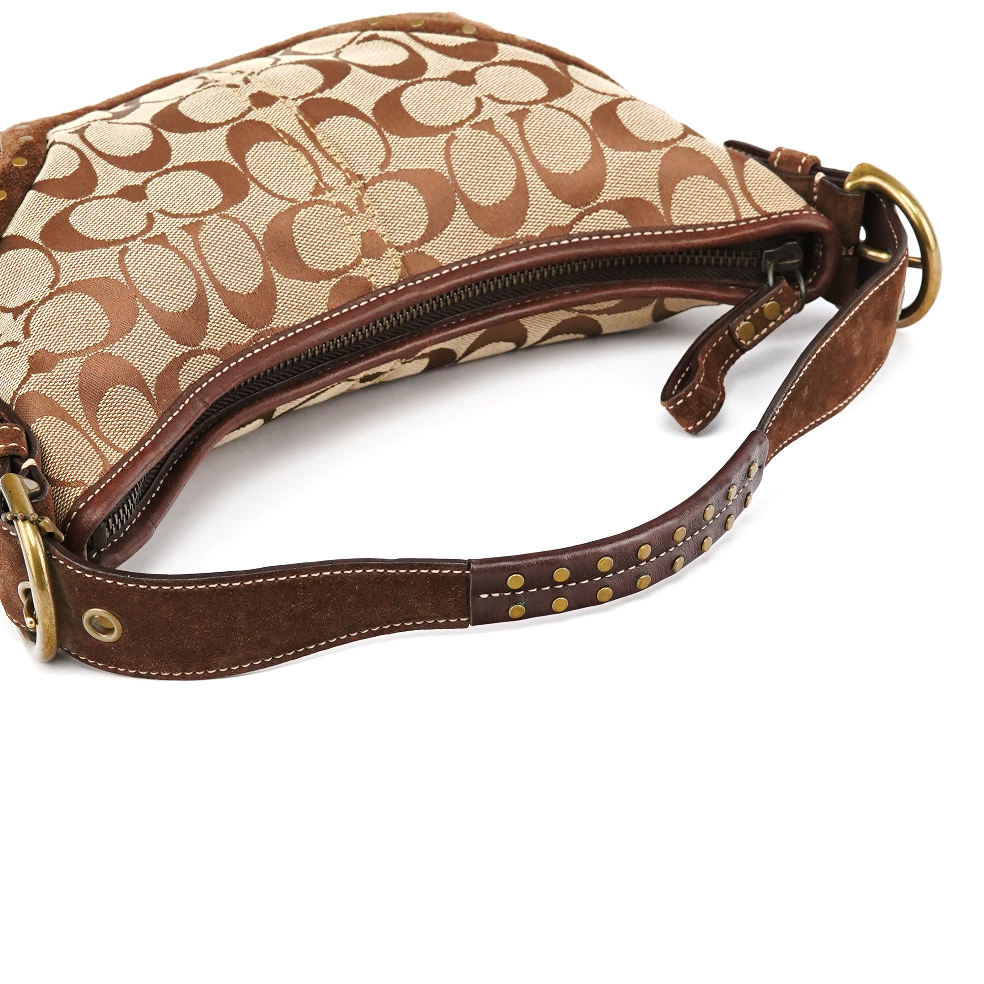 7057 Beige Brown Signature Soho Shoulder Bag