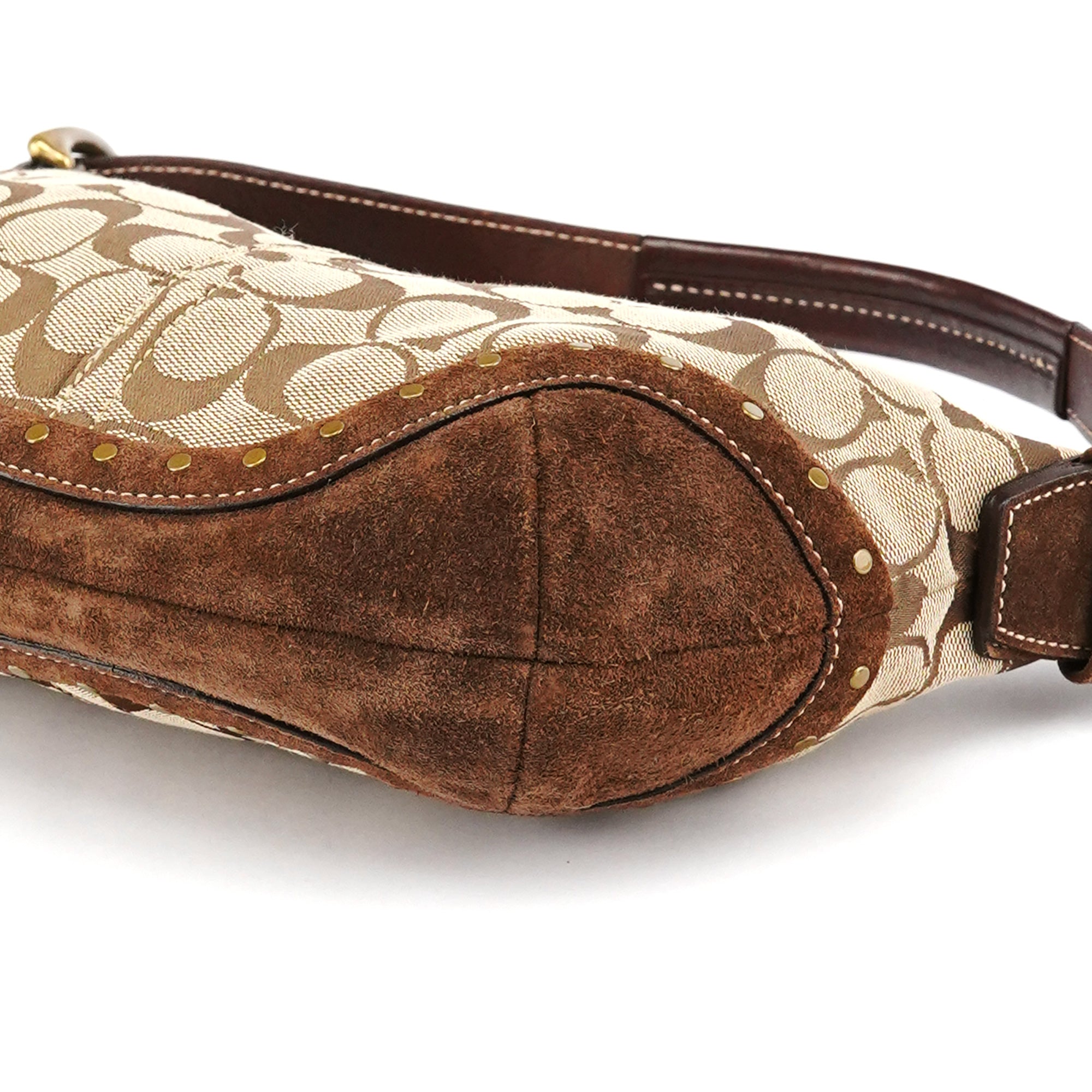 7057 Beige Brown Signature Soho Shoulder Bag