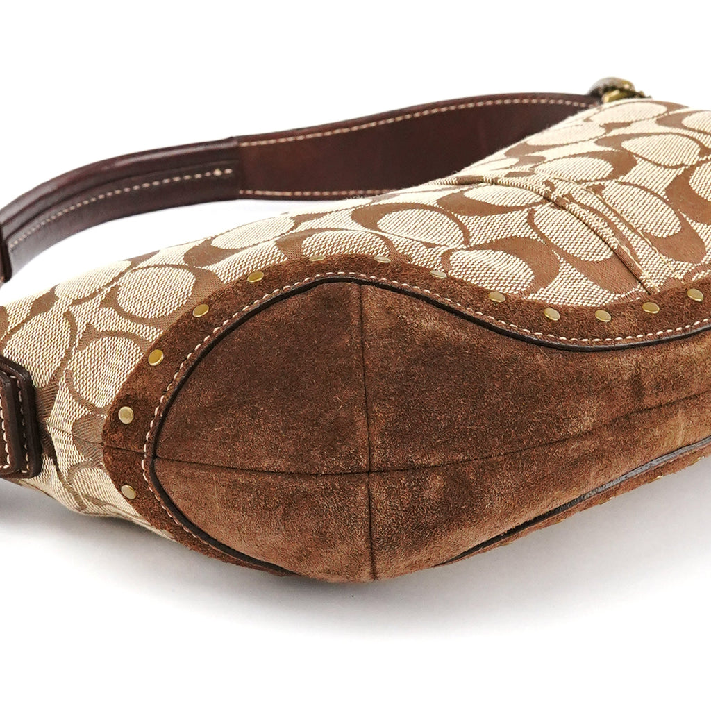 7057 Beige Brown Signature Soho Shoulder Bag