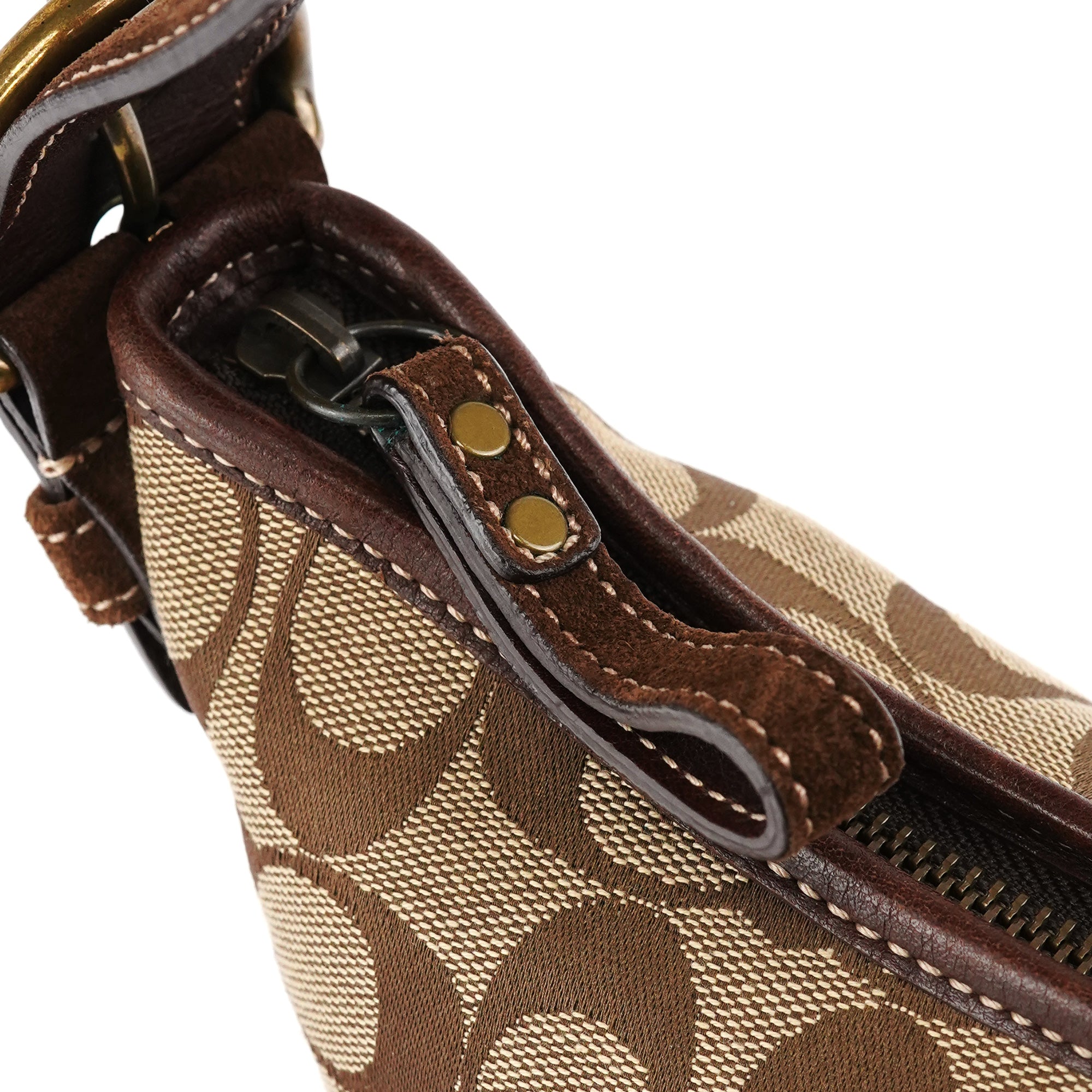7057 Beige Brown Signature Soho Shoulder Bag