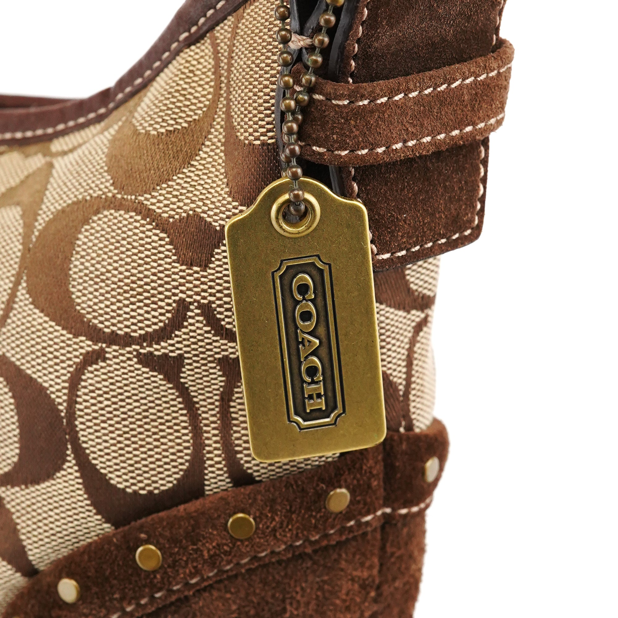 7057 Beige Brown Signature Soho Shoulder Bag