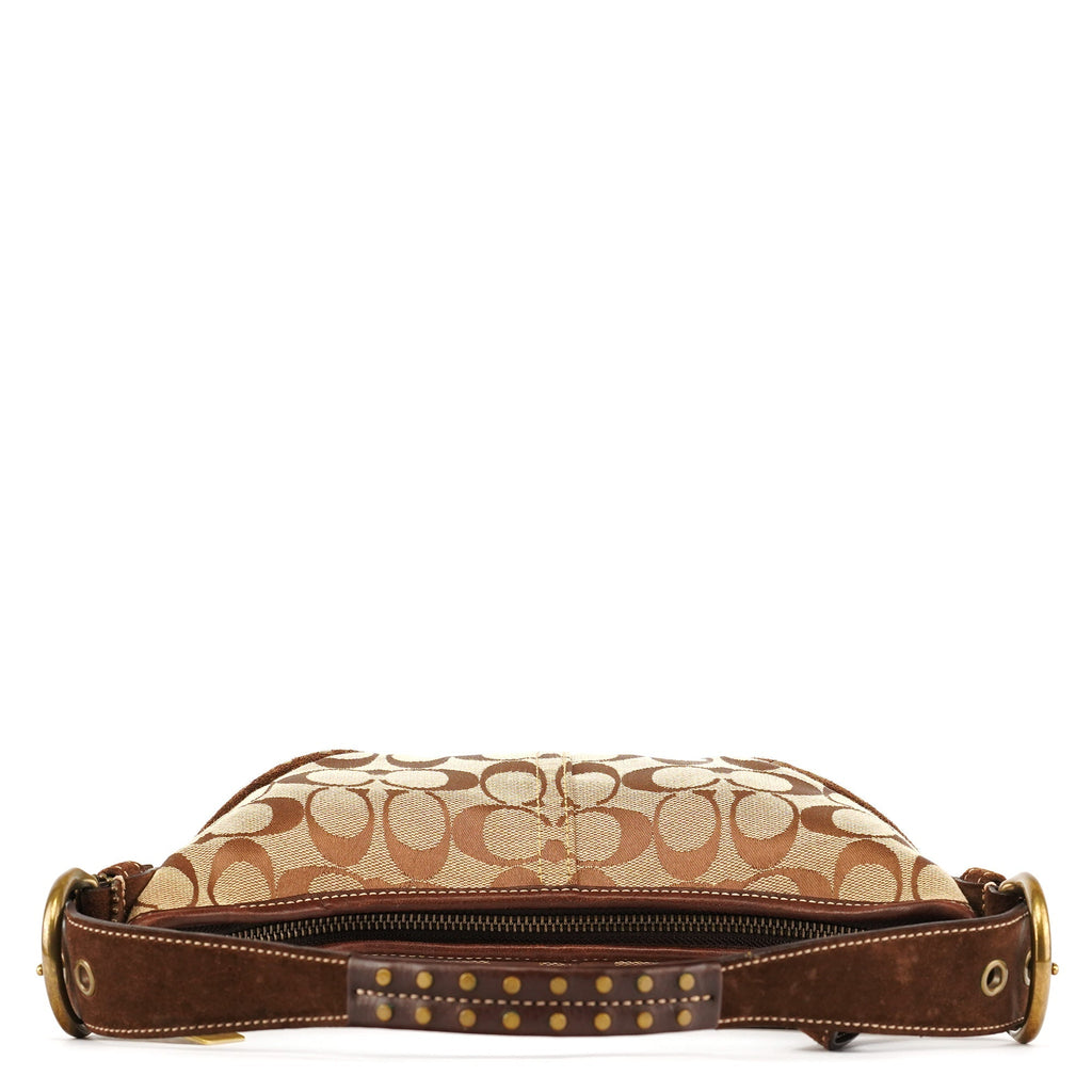 7057 Beige Brown Signature Soho Shoulder Bag