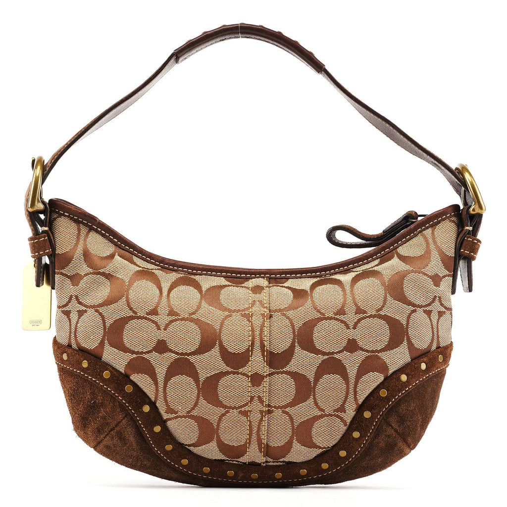 7057 Beige Brown Signature Soho Shoulder Bag