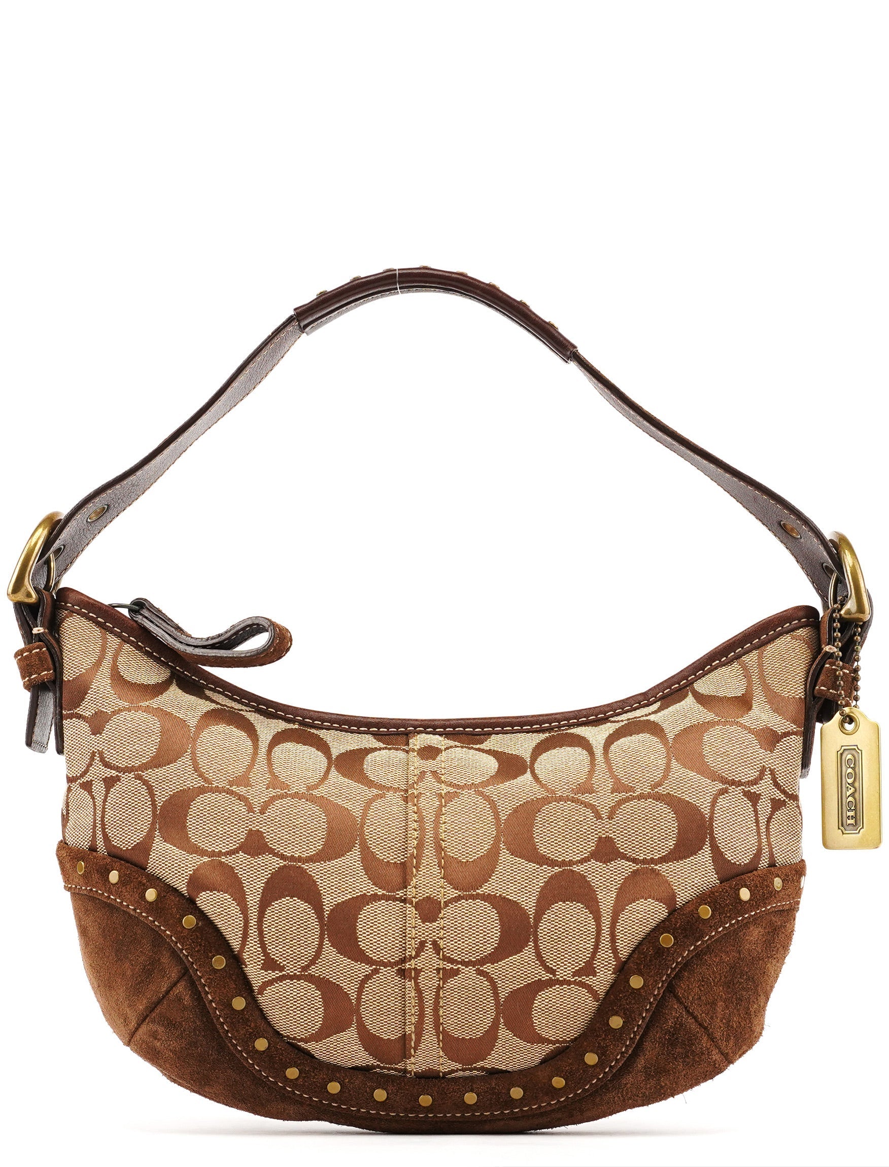 7057 Beige Brown Signature Soho Shoulder Bag