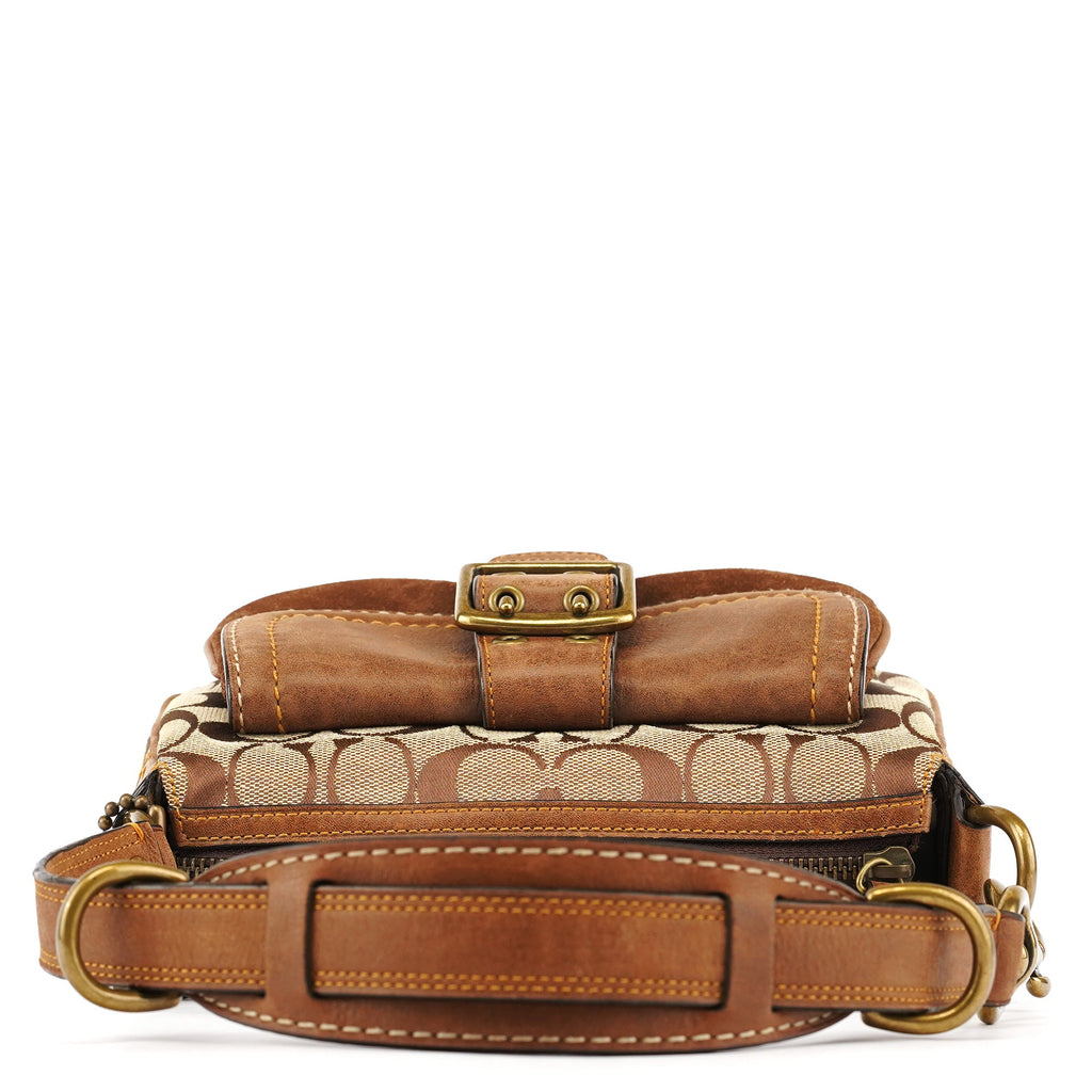 7061 Beige Brown Signature Soho Shoulder Bag