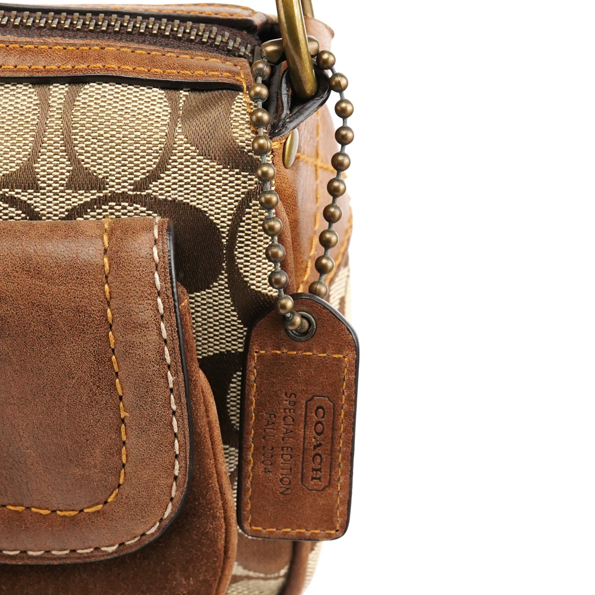 7061 Beige Brown Signature Soho Shoulder Bag
