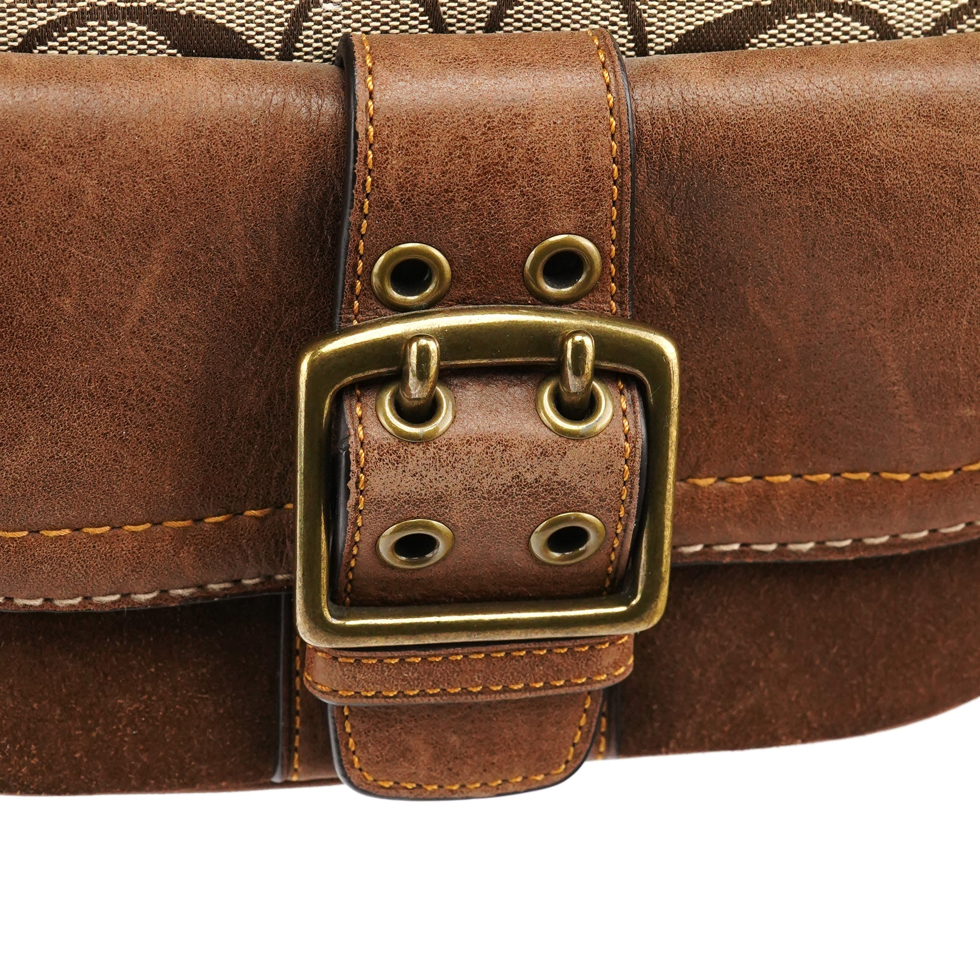 7061 Beige Brown Signature Soho Shoulder Bag
