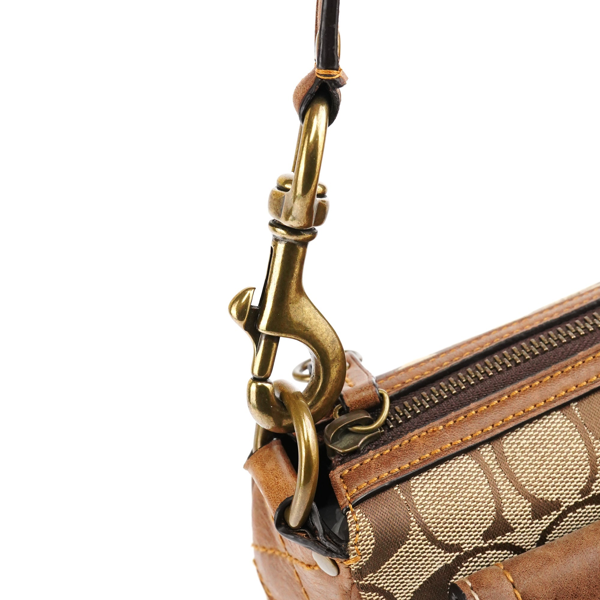 7061 Beige Brown Signature Soho Shoulder Bag