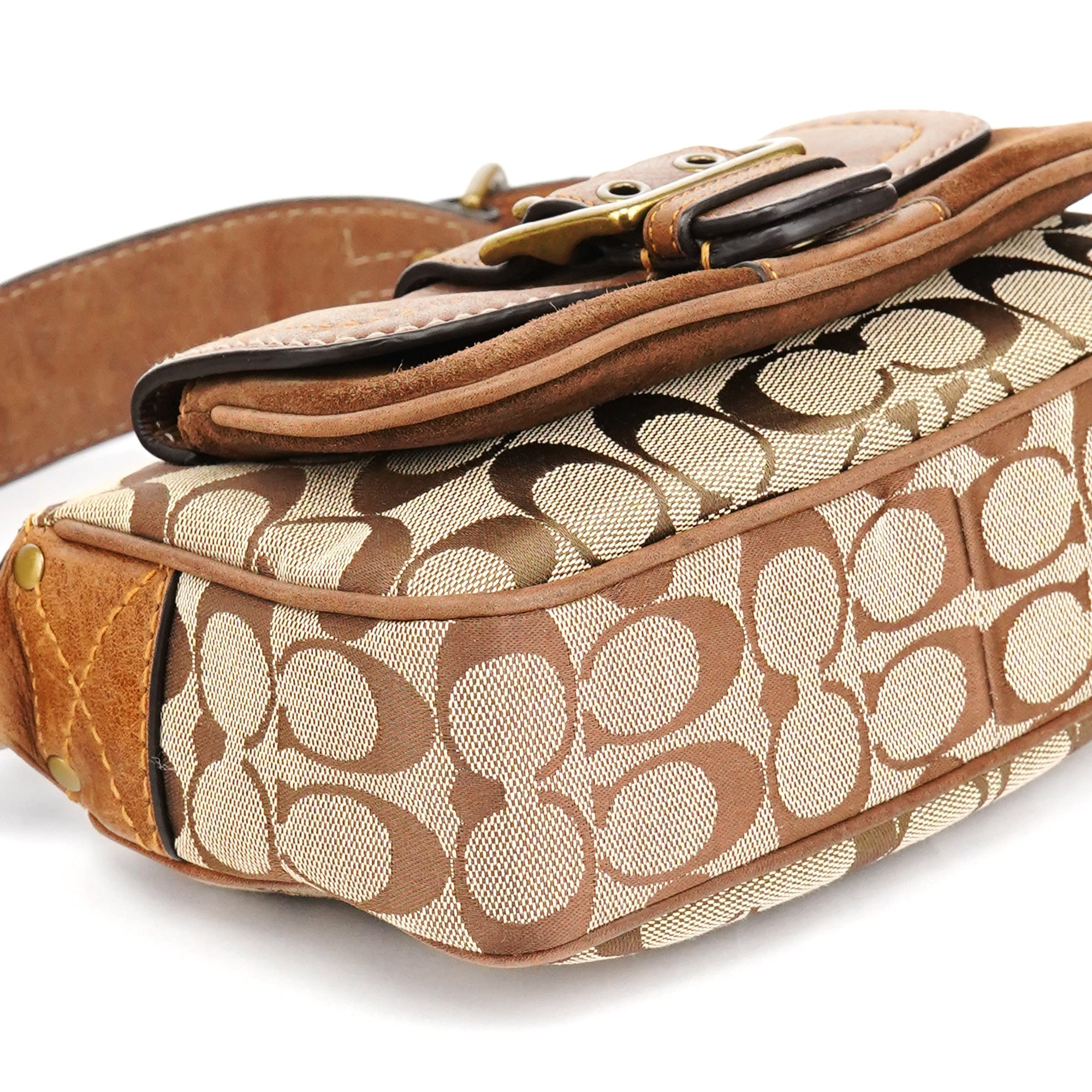 7061 Beige Brown Signature Soho Shoulder Bag