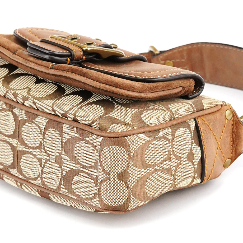 7061 Beige Brown Signature Soho Shoulder Bag