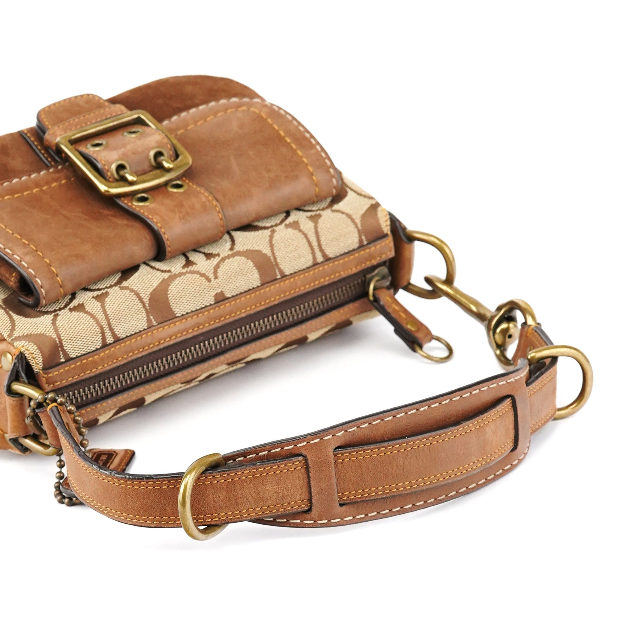7061 Beige Brown Signature Soho Shoulder Bag