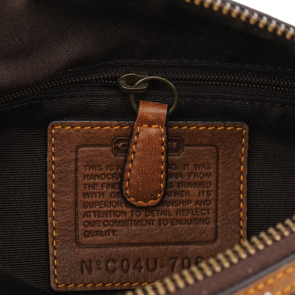 7061 Beige Brown Signature Soho Shoulder Bag