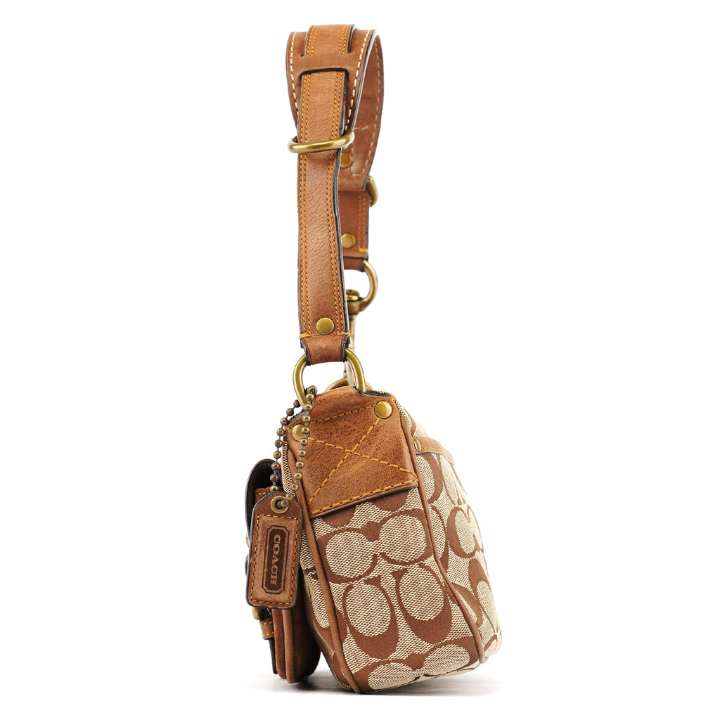7061 Beige Brown Signature Soho Shoulder Bag