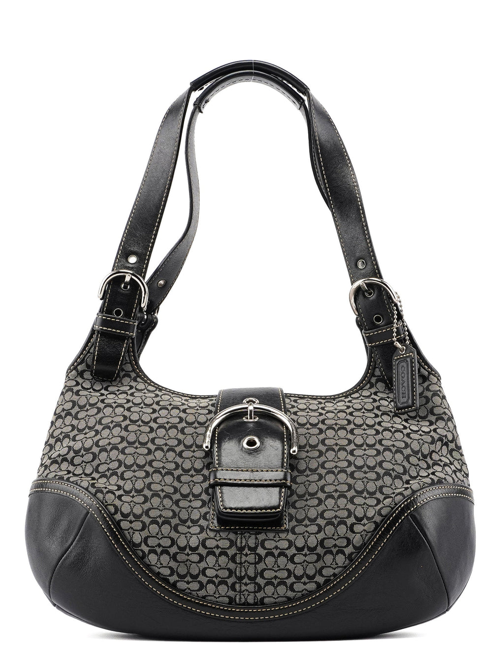 7074 Grey Signature C Soho Shoulder Bag