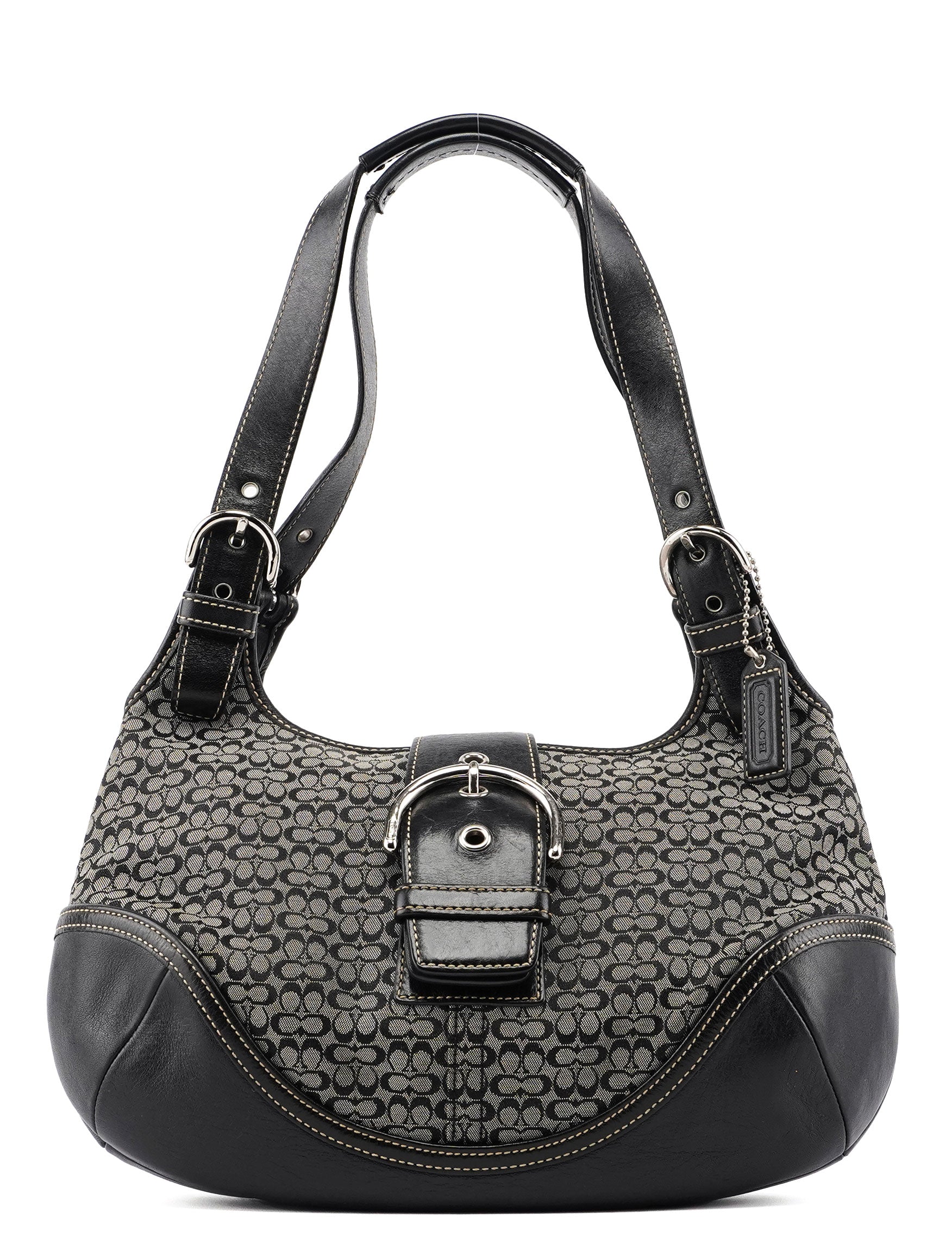 7074 Grey Signature C Soho Shoulder Bag