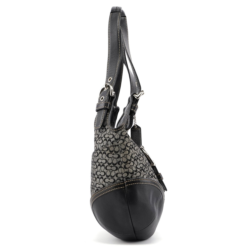 7074 Grey Signature C Soho Shoulder Bag