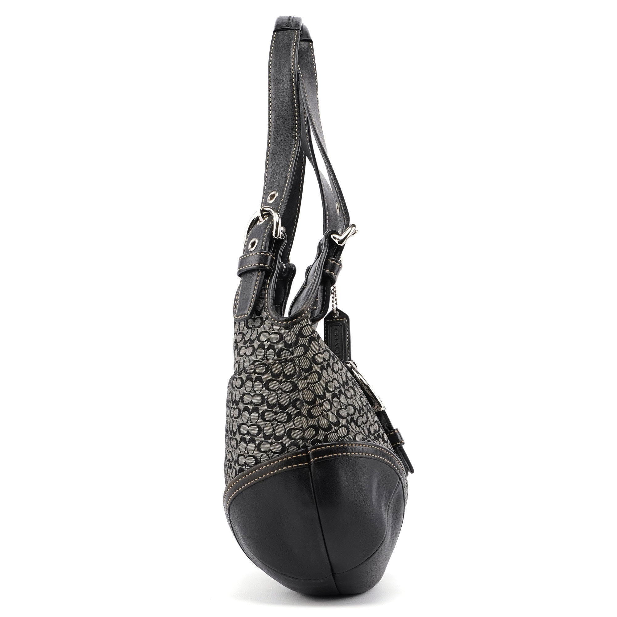 7074 Grey Signature C Soho Shoulder Bag