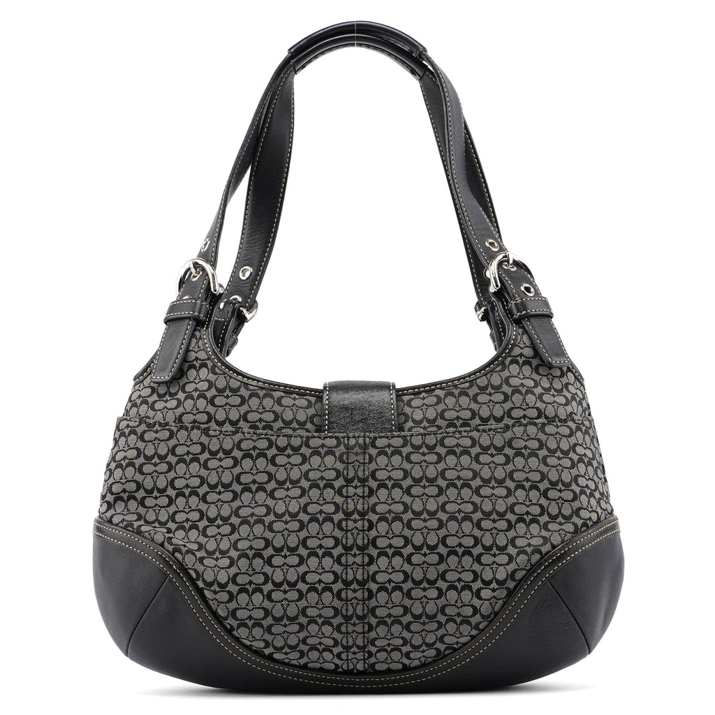 7074 Grey Signature C Soho Shoulder Bag