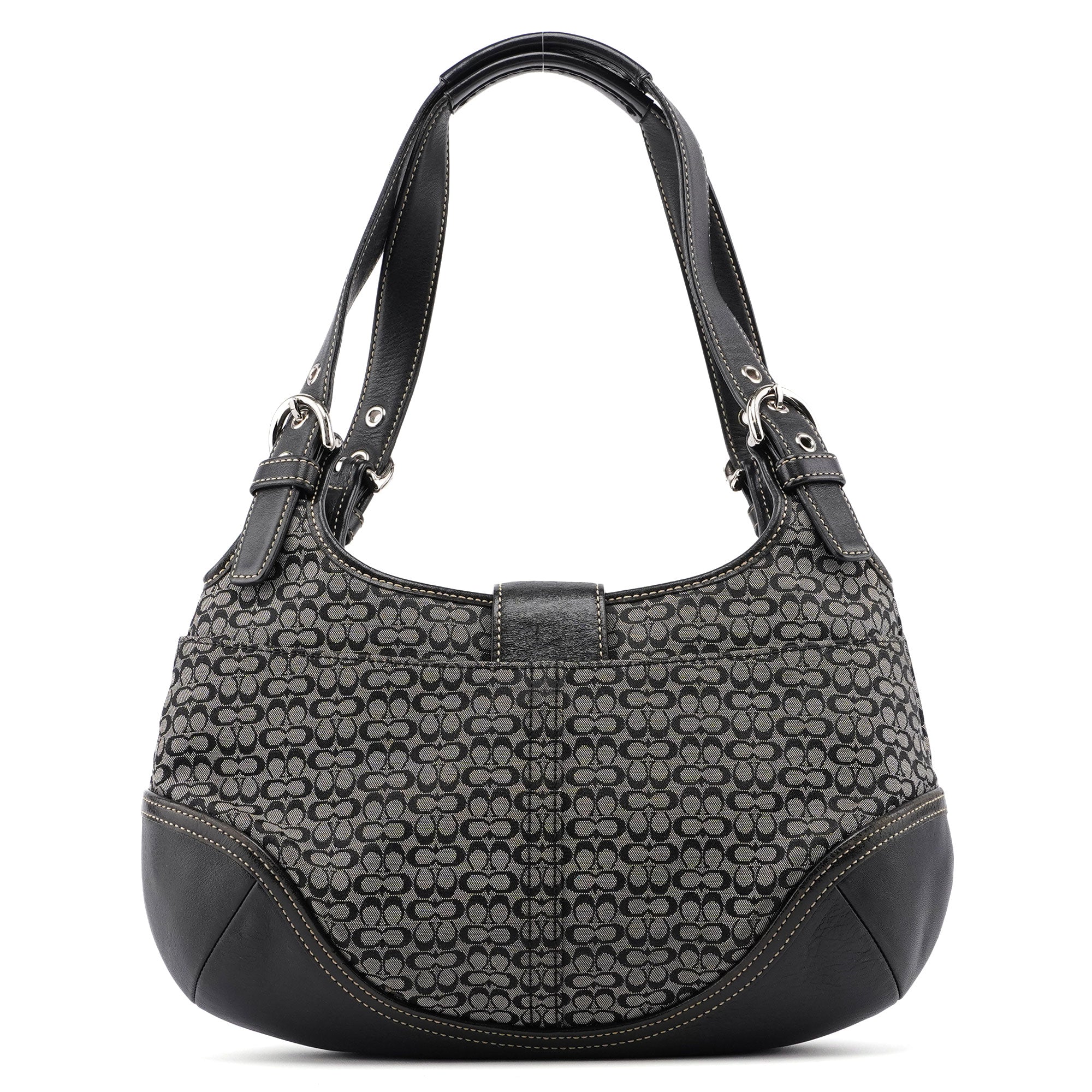 7074 Grey Signature C Soho Shoulder Bag