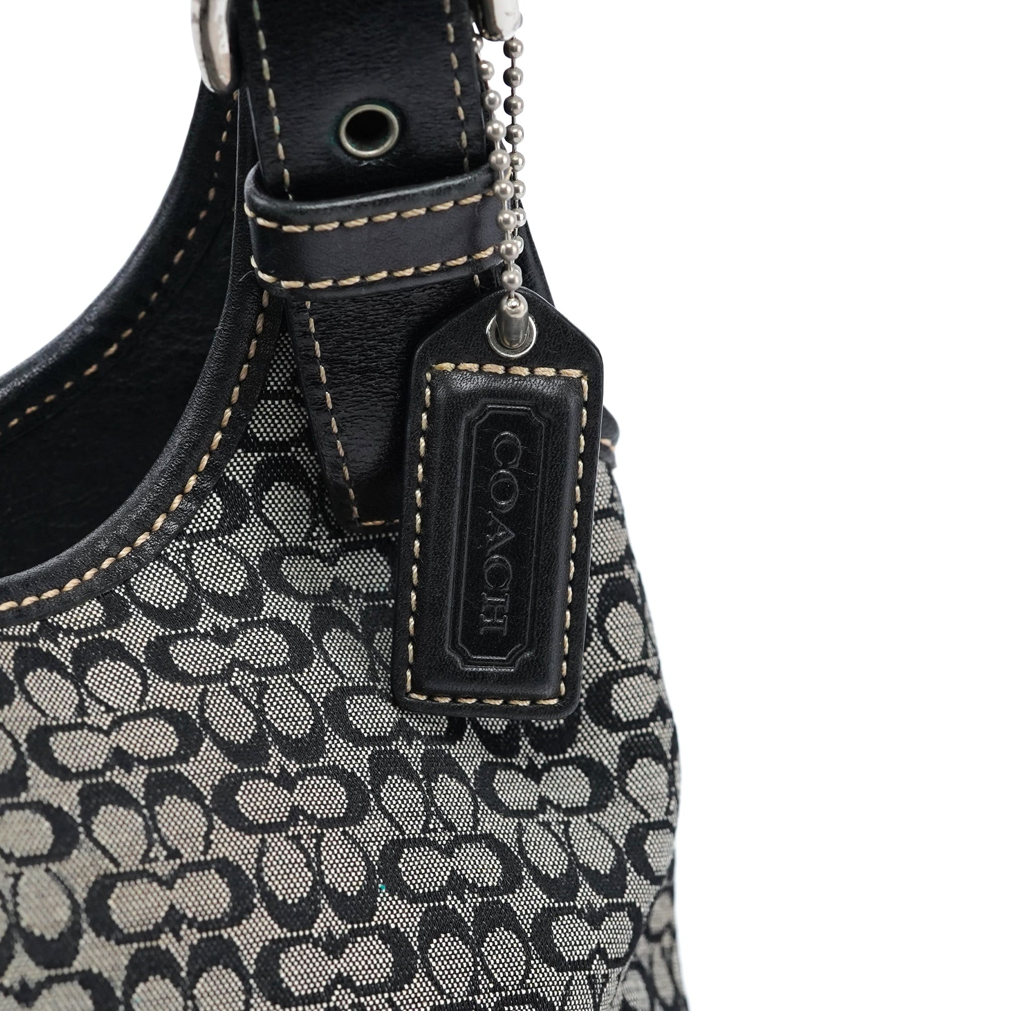 7074 Grey Signature C Soho Shoulder Bag