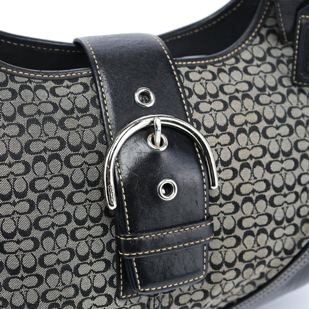 7074 Grey Signature C Soho Shoulder Bag