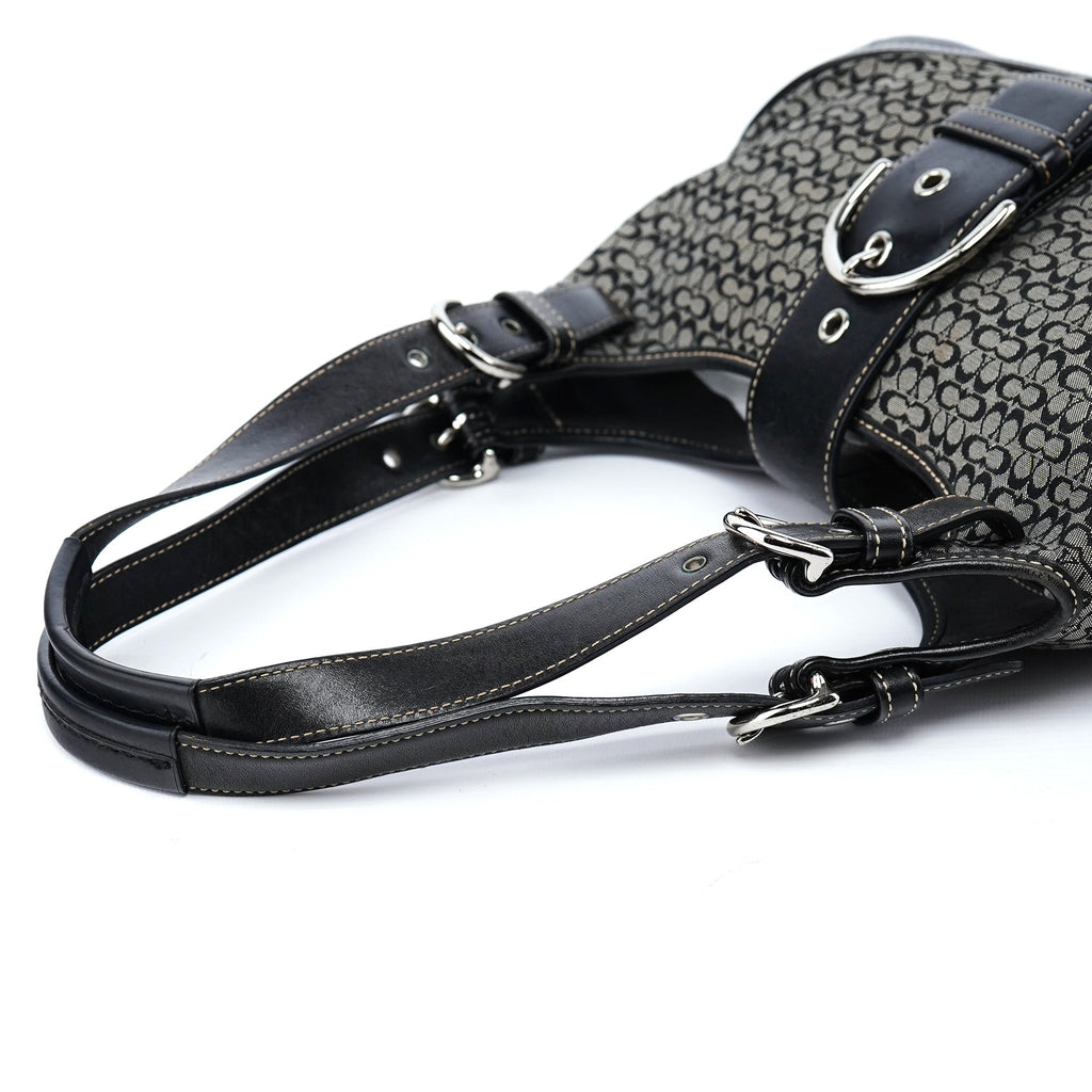 7074 Grey Signature C Soho Shoulder Bag