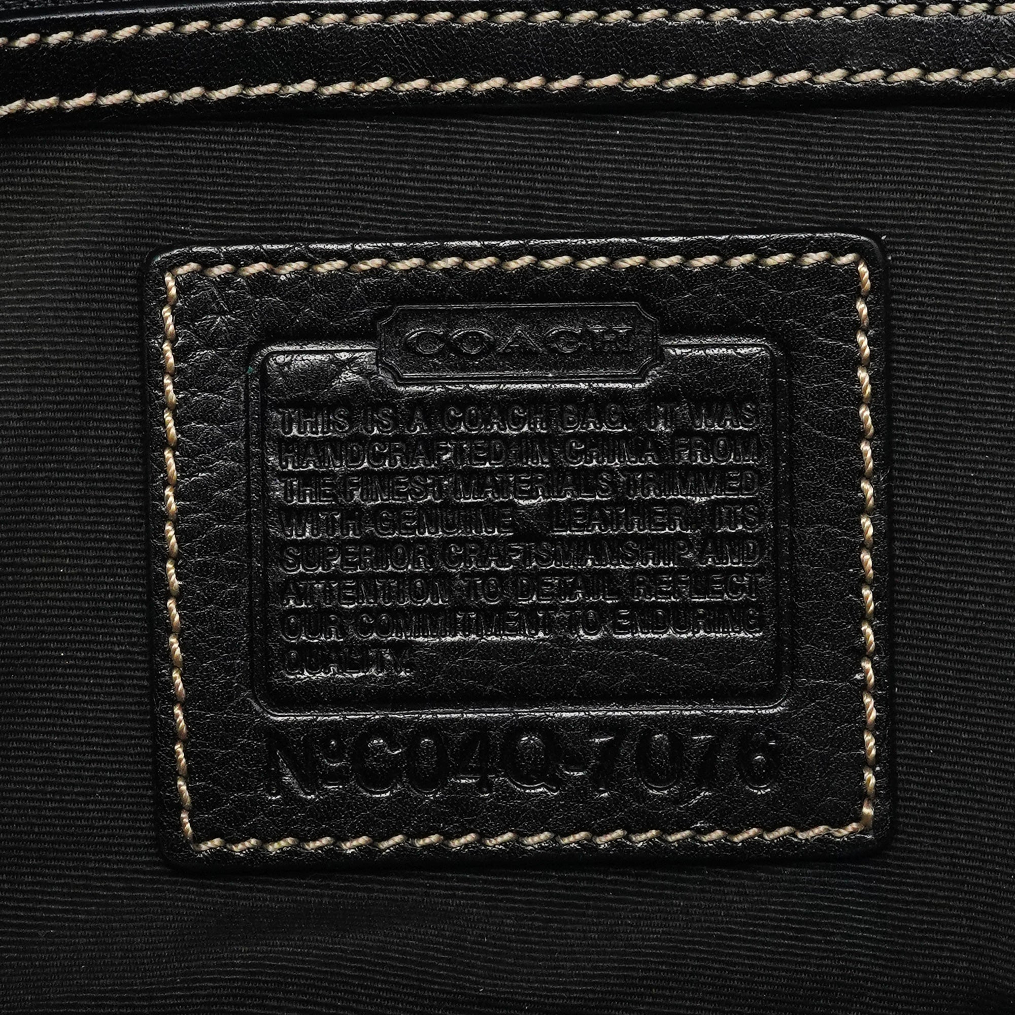 7076 Grey Black Signature Soho Top Handle Bag