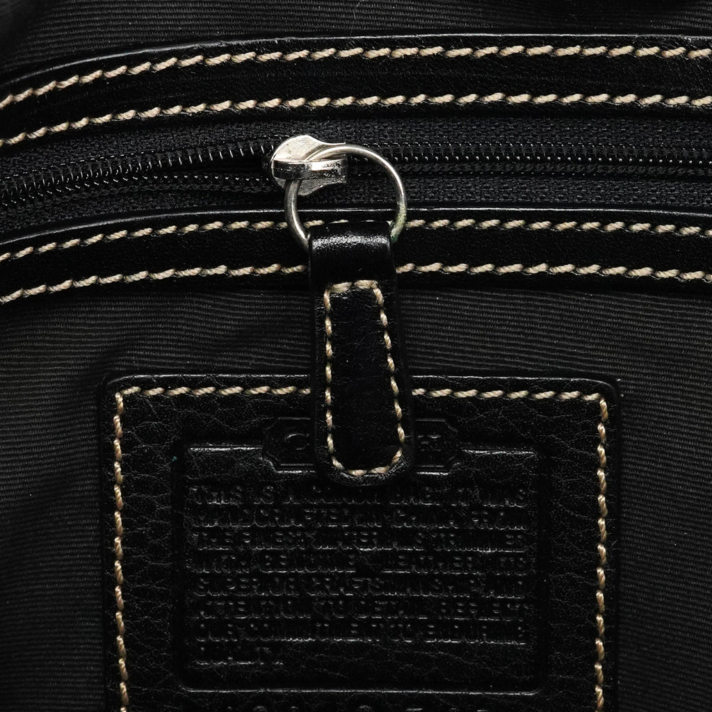7076 Grey Black Signature Soho Top Handle Bag