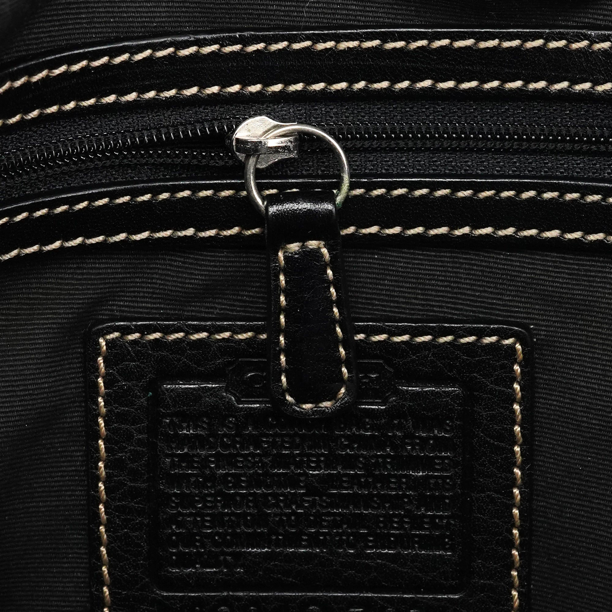 7076 Grey Black Signature Soho Top Handle Bag