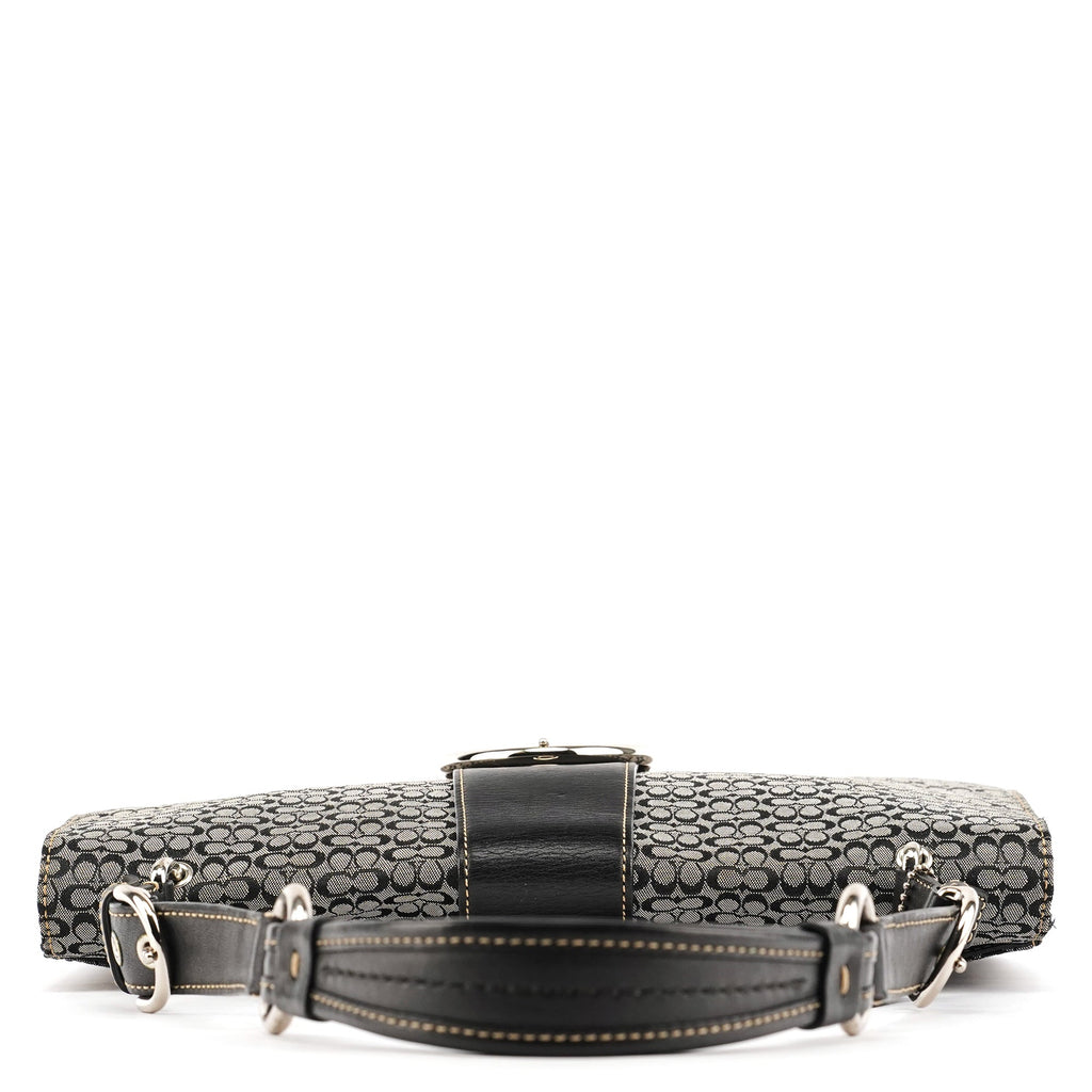 7076 Grey Black Signature Soho Top Handle Bag