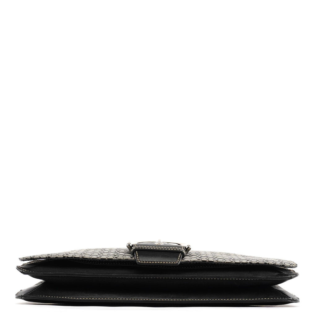 7076 Grey Black Signature Soho Top Handle Bag