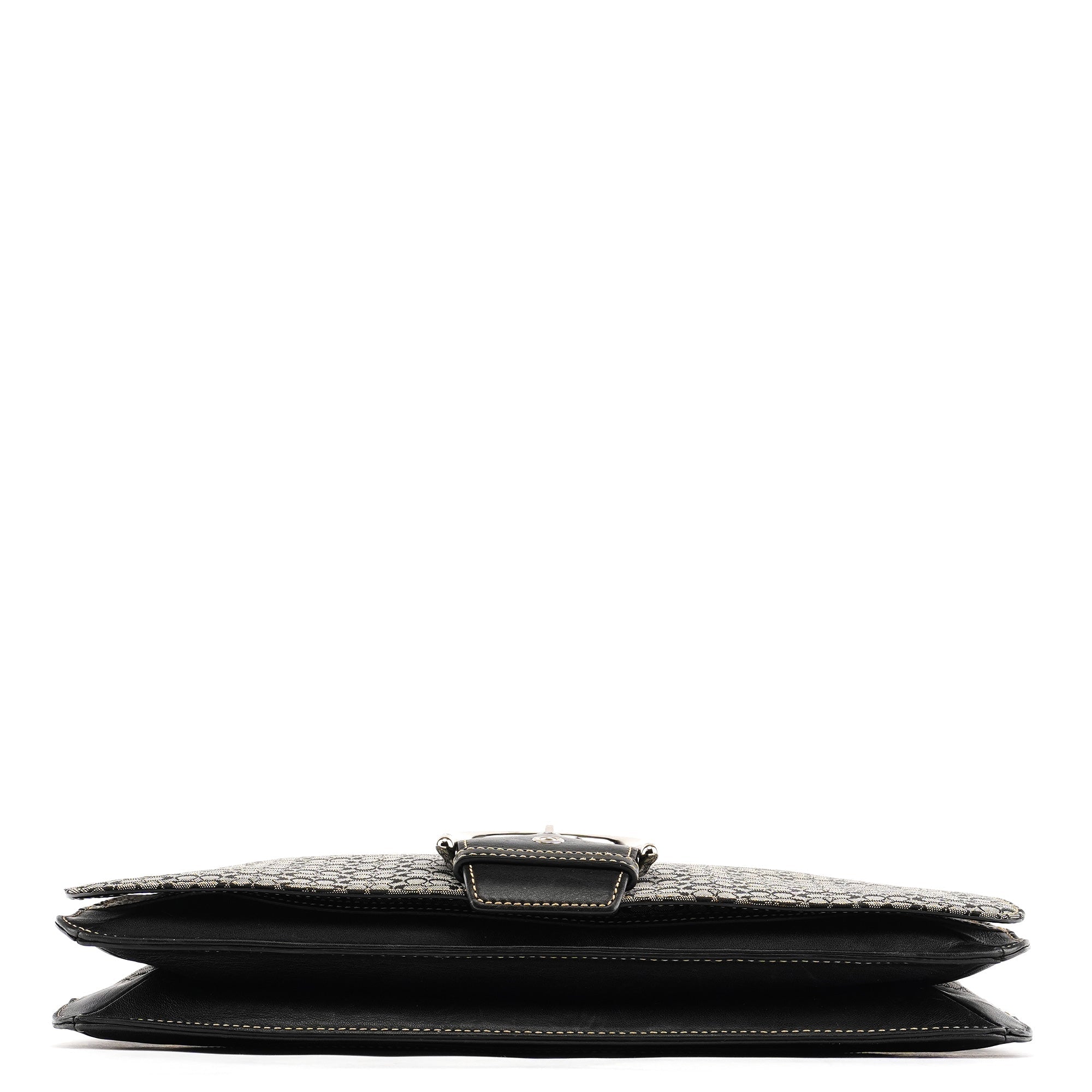 7076 Grey Black Signature Soho Top Handle Bag